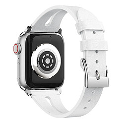 Avis Wewoo Bracelet en cuir forme de goutte d'eau pour montre-bracelet Apple Watch séries 43 et 2 et 1 38 mm blanc