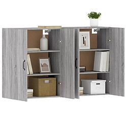 Acheter Maison Chic Lot de 2 Armoires murales,Meuble de Rangement,Armoire Suspendue sonoma gris bois d'ingénierie -MN21312