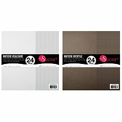 Sultane A 48 papiers Scrapbooking Calcaire + Marron - 300g/ m²