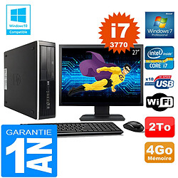 PC HP Compaq 8300 SFF Core I7-3770 Ram 4Go Disque 2 To Wifi W7 Ecran 27" · Occasion 