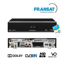 Récepteur Décodeur TNT HD satellite FRANSAT HD THOMSON THS 805 - Carte Fransat incluse, 12V, PVR via USB, TimeShift