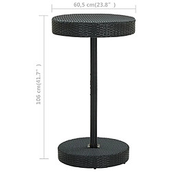 Acheter vidaXL Table de jardin Noir 60,5x106 cm Résine tressée