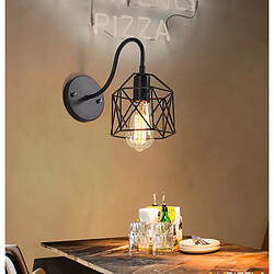 Avis Universal Applique LED Vintage Loft Applique Industrielle Noir E27 Applique Vintage Applique Industrielle Pince d'éclairage Intérieur (G)