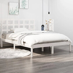 vidaXL Cadre de lit Blanc Bois massif 120x200 cm 