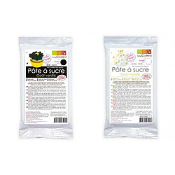 Scrapcooking Pâte à sucre noire 250 g & blanche 250 g 