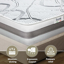 Acheter The White Stone Matelas Double 160x190 à mémoire de forme | Premium Quality | Hauteur 20 cm | Made in Italy