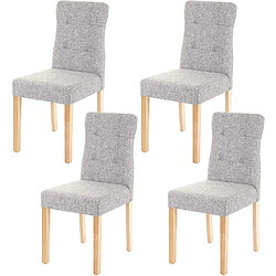 Decoshop26 Lot de 4 chaises en tissu gris pieds en bois clair CDS04545 