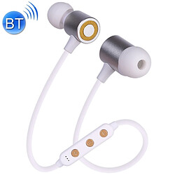 Wewoo Casque d'écoute Bluetooth V5.0 à absorption magnétique des sports portables Carte de support TF (Blanc)