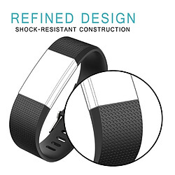 Wewoo Bracelet pour montre connectée Dragonne sport réglable à motif carré FITBIT Charge 2 Blanc