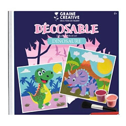 Graines Creatives kit deco sable dinosaure pinceau et sable 