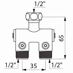 Delabie Prémélangeur compact pour lavabo MF12 clapets antiretour