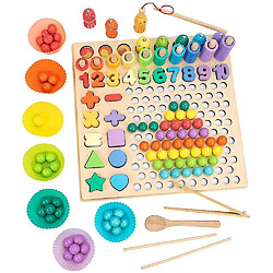 Universal Éducation Jouets en bois Mathématiques Pêche Jeux de société Entraînement main cerveau Perles Puzzle Jeux de mathématiques 