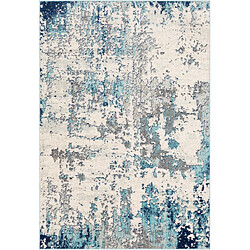 Surya SARAH - Tapis abstrait, Bleu, Gris et Blanc - 160x220cm 