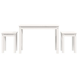 vidaXL Tables gigognes 3 pcs Blanc Bois de pin massif