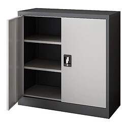 Avis Helloshop26 Armoire de bureau casier de bureau meuble de rangement pour salon bureau chambre atelier acier laqué 90 x 40 x 90 cm gris foncé et gris clair 03_0006323