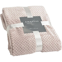 Amadeus Plaid damier 130 x 170 cm vieux rose.