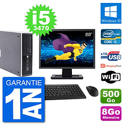 PC HP Compaq Pro 6300 SFF Ecran 22" i5-3470 RAM 8Go Disque 500Go Windows 10 Wifi - Occasion