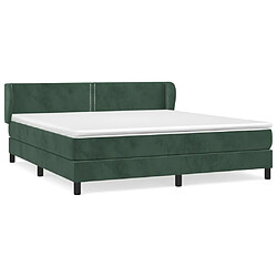 Maison Chic Lit adulte- Lit + matelas,Sommier à lattes de lit et matelas Vert foncé 180x200cm Velours -GKD38355