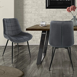 Chaise de salle à manger 2 pièces Anthracite Housse en velours avec pieds en métal, matériel de montage inclus ML-Design ML-Design Set de 2 Chaises de Salle à Manger, Anthracite, Style Rétro, Dossier et Accoudoirs Rembourrée en Velours, Pieds en Métal Noir, Fauteuil Moderne, Chaises Ergonomique de Salon/Chambre/Cuisine