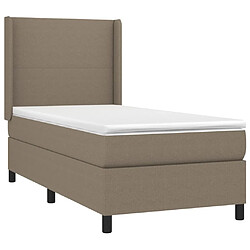 Acheter Maison Chic Lit adulte- Lit + matelas + LED,Sommier à lattes de lit matelas et LED Taupe 90x200 cm Tissu -GKD67162