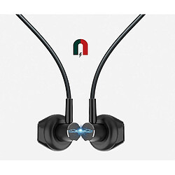 Avis Universal Casque Bluetooth sportif suspendu au cou, casque magnétique sans fil suspendu au cou (noir)