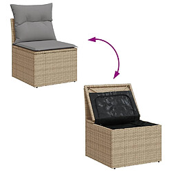 Avis vidaXL Salon de jardin avec coussins 7pcs mélange beige résine tressée