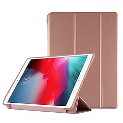 Wewoo Housse Étui Coque Boîtier de fond en plastique PU Déformation pliable gauche et droite Etui cuir avec support à trois plis et Smart Sleep pour iPad Air3 2019 Or rose