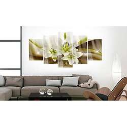 Decoshop26 Tableaux en verre acrylique décoration murale motif Lily moderne en 5 panneaux 200x100 cm TVA110085