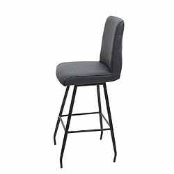 Mendler Tabouret de bar HWC-H72, tabouret de comptoir, repose-pieds tissu/textile en acier ~ gris foncé