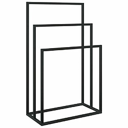 Maison Chic Porte-serviette sur pied,Étagère pour serviettes,Barre porte-serviett pour salle de bain Noir 48x24x79 cm Fer -GKD22193