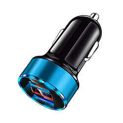 Chrono Chargeur de voiture à double port USB, chargeur allume-cigare 2 Usb 3.1A adaptateur de charge rapide pour voiture (bleu)