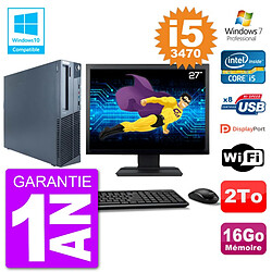 PC Lenovo M82 SFF Ecran 27" i5-3470 RAM 16Go Disque 2To Graveur DVD Wifi W7 · Occasion 