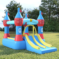 Happy Hop Château gonflable avec toboggan double 368,5x265x220 cm PVC