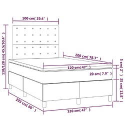 vidaXL Sommier à lattes de lit matelas et LED Rose 120x200cm Velours pas cher