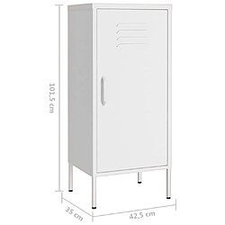 vidaXL Armoire de rangement Blanc 42,5x35x101,5 cm Acier pas cher