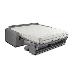 Avis Vente-Unique Canapé 4 places convertible express en tissu gris - Couchage 160 cm - Matelas 18 cm VIZIR