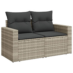 Avis vidaXL Salon de jardin 11 pcs avec coussins gris clair résine tressée