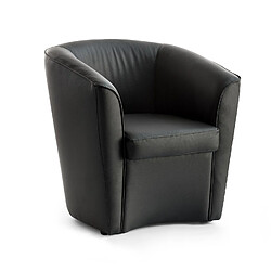 Autrement Talamo Italia Lounge Armchair Milano, Fauteuil relax moderne, Fabriqué en Italie, en éco-cuir souple, Couleur Noir, Cm: 60x70h60 