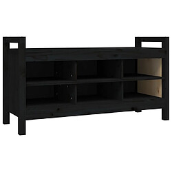 Helloshop26 Banc banquette d'entrée 110 x 40 x 60 cm bois de pin massif noir 02_0010799