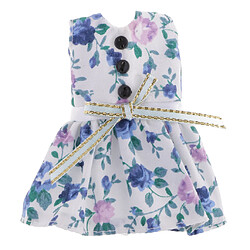 Robe poupée Robe poupon Jupe poupée Jupe de Poupée Robe Floral Sans Manches Design Bowknot en Tissu Déco Pour 20cm 8 Pouces Blythe Dolls