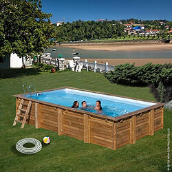 PISCINE RAINURÉE LANGUETTE RECT. ELLY SWIMWOOD ELLY 620 x 299 x 131 cm BOIS pas cher