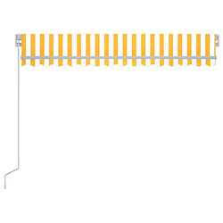 Avis vidaXL Auvent manuel rétractable avec LED 300x250 cm Jaune et blanc