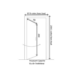 Avis porte De Service Bois Vitrée Pixos, H,200xl,80 P,gauche Côtes Tableau Gd Menuiseries
