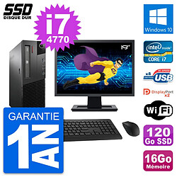 PC Lenovo M93p SFF Ecran 19" Intel i7-4770 RAM 16Go SSD 120Go Windows 10 Wifi · Occasion 