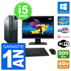 PC Lenovo M82 SFF Ecran 19" Intel i5-2400 RAM 4Go Disque 500Go Windows 10 Wifi · Occasion 