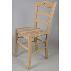 Tommychairs - Set 2 chaises Savoie pour Cuisine, Solide Structure en Bois de hêtre Poli Non traité 100% Naturel et Assise en Bois