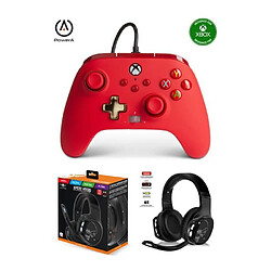 Power A Manette XBOX ONE-S-X-PC ROUGE EDITION Officielle + Casque Gamer PRO H1100 SPIRIT OF GAMER SANS FIL 7.1 XBOX/S PC SWITCH PS5 