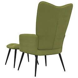 Acheter Maison Chic Chaise de relaxation | Fauteuil relax avec repose-pied Vert clair Velours -GKD23897