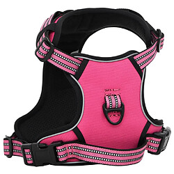 vidaXL Harnais pour chien avec laisse et collier réglables rose XL