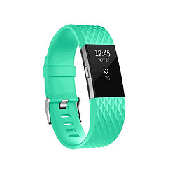 Wewoo Bracelet pour montre connectée Dragonne sport réglable à motif losanges FITBIT Charge 2Taille S10,5x8,5cm Vert menthe 